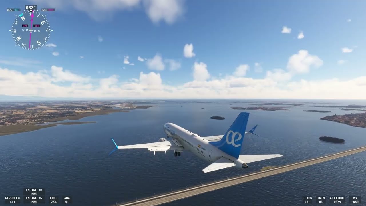 ヴェネツィア国際空港Runway04Rランディング