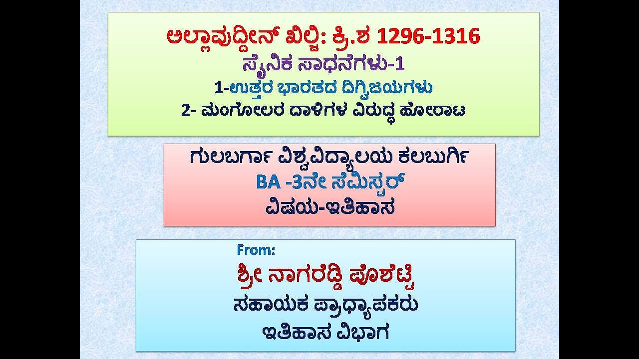 S11-ಅಲ್ಲಾವುದ್ದೀನ್ ಖಿಲ್ಜಿ-ಸೈನಿಕ ಸಾಧನೆಗಳು-1 Allauddin Khilji's expeditions-part-1