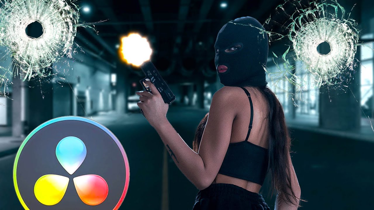 FREE Muzzle Flash Overlay / Bullet hole Glass break - DaVinci Resolve 17