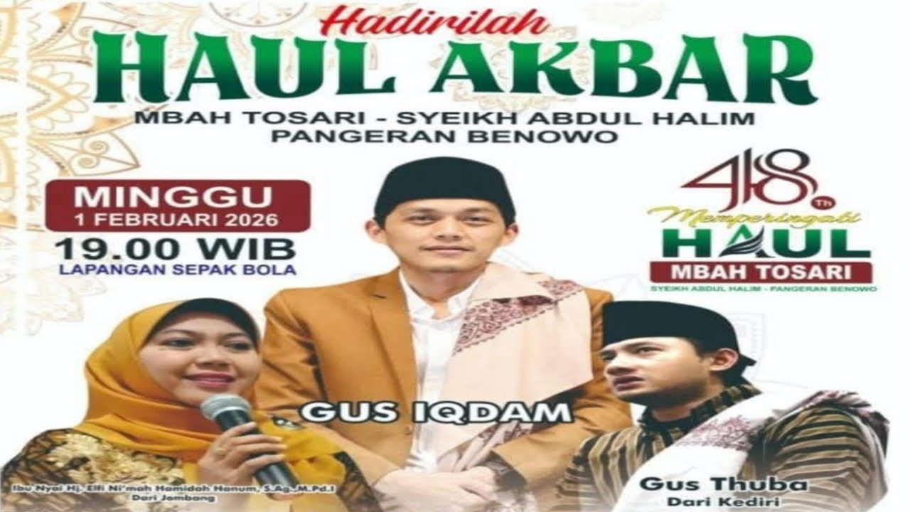 🔴LIVE GUS IQDAM DAN HADROH PUSAT DI LAPANGAN BENOWO SURABAYA 1 FEBRUARI 2026