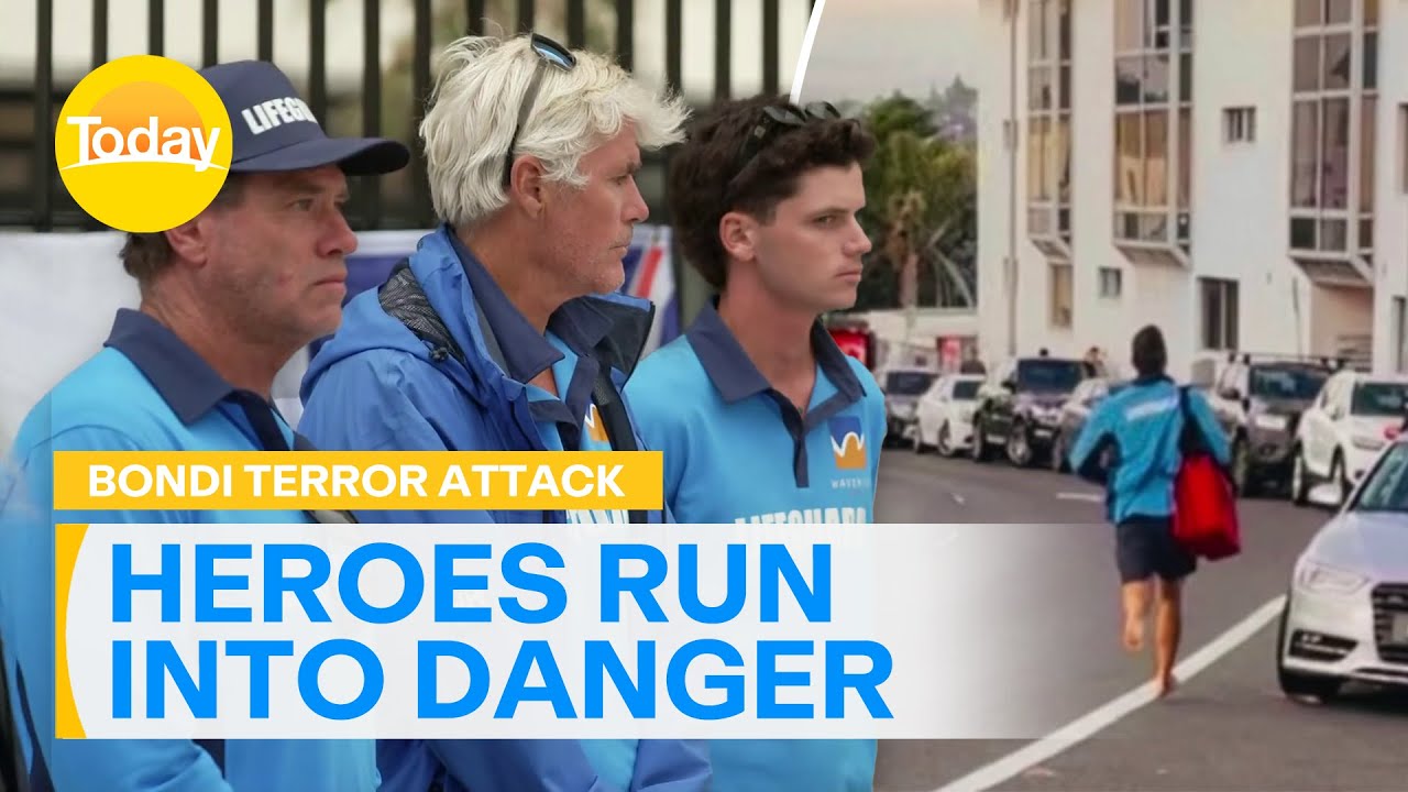 Brave surf lifesavers run towards Bondi Beach gunfire | Today Show Australia