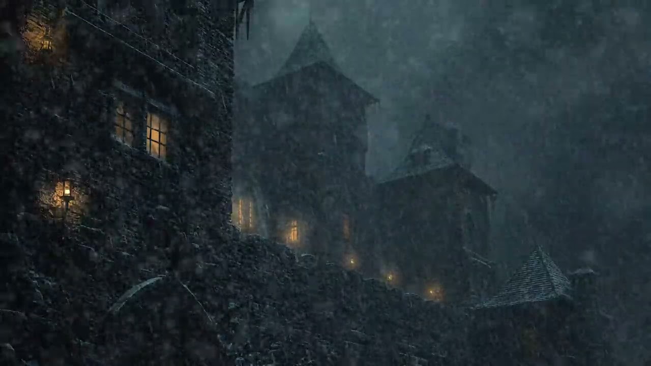 Dark Castle Ambience Howling Blizzard Sounds For Deep Sleep And Relaxation 10 Hours