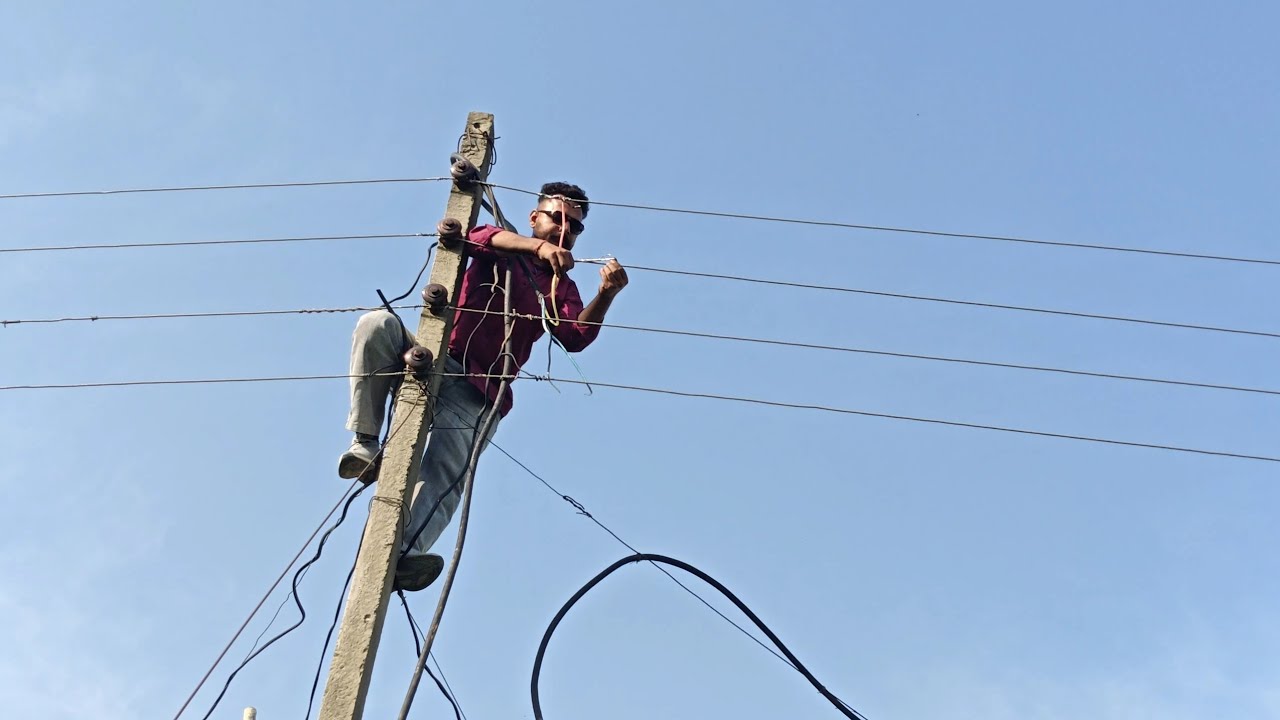 hpsebl daliy hardwork routine life vlog140 PVC nd three phase cable repair new LT line pole stand 