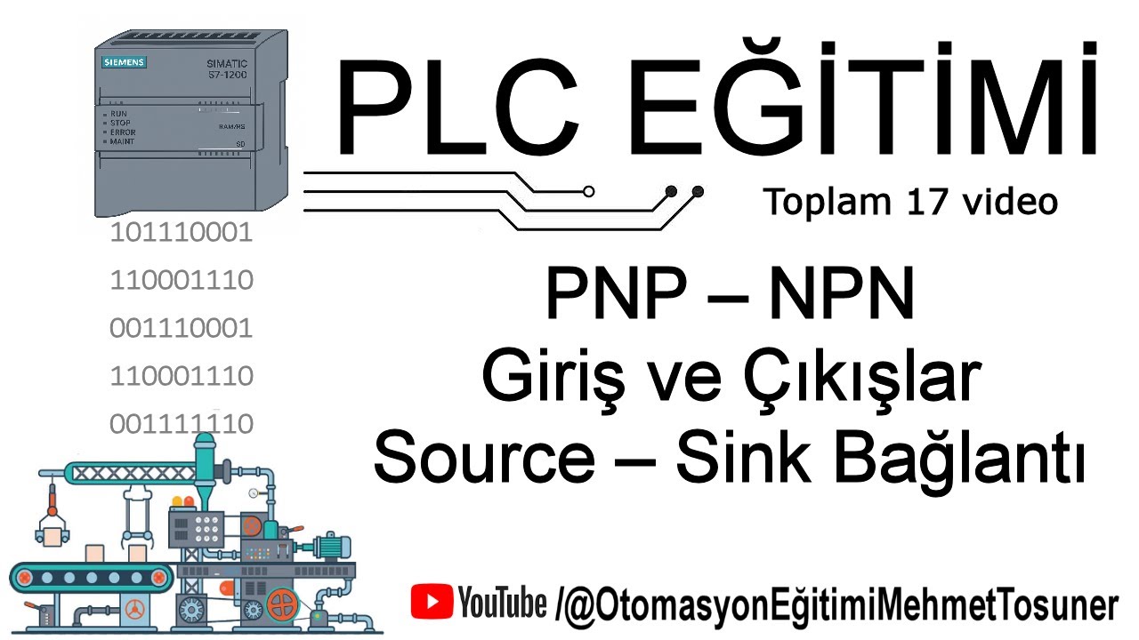 PLC - PNP – NPN Giriş ve Çıkışlar. Source – Sink Bağlantı #elektrik #otomasyon #plc #tiaportal