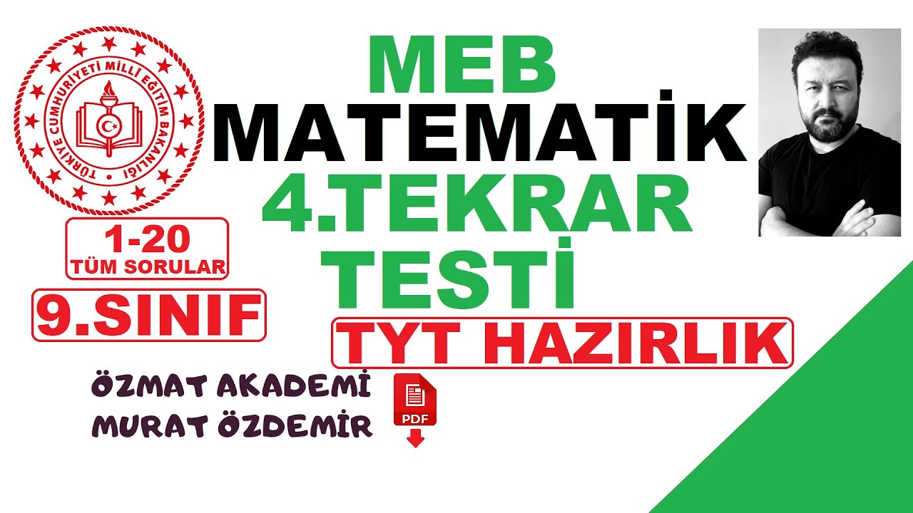 MEB 4.MATEMATİK TEKRAR TESTİ 9.SINIF SORULARININ ÇÖZÜMLERİ
