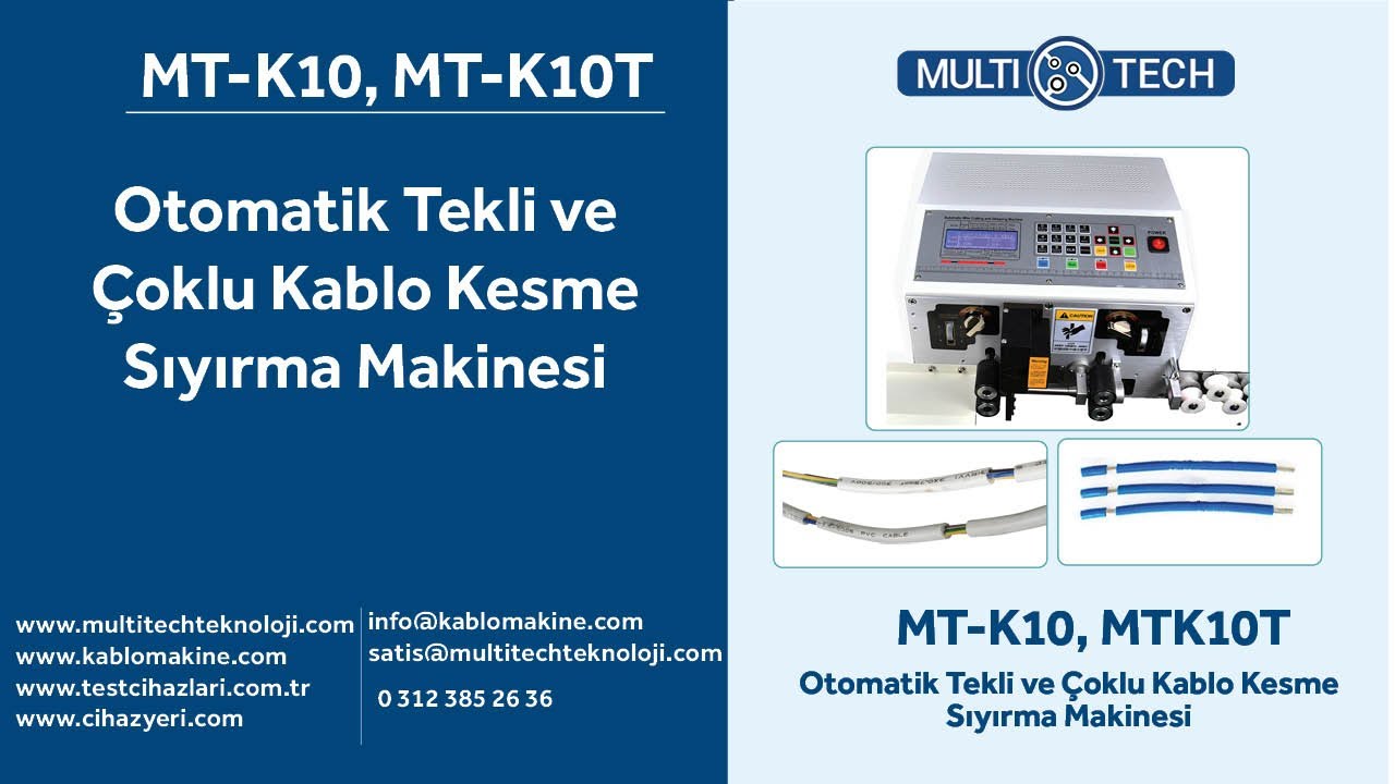 MT-K10 Otomatik Tekli ve Çoklu Kablo Kesme Sıyırma Makinesi