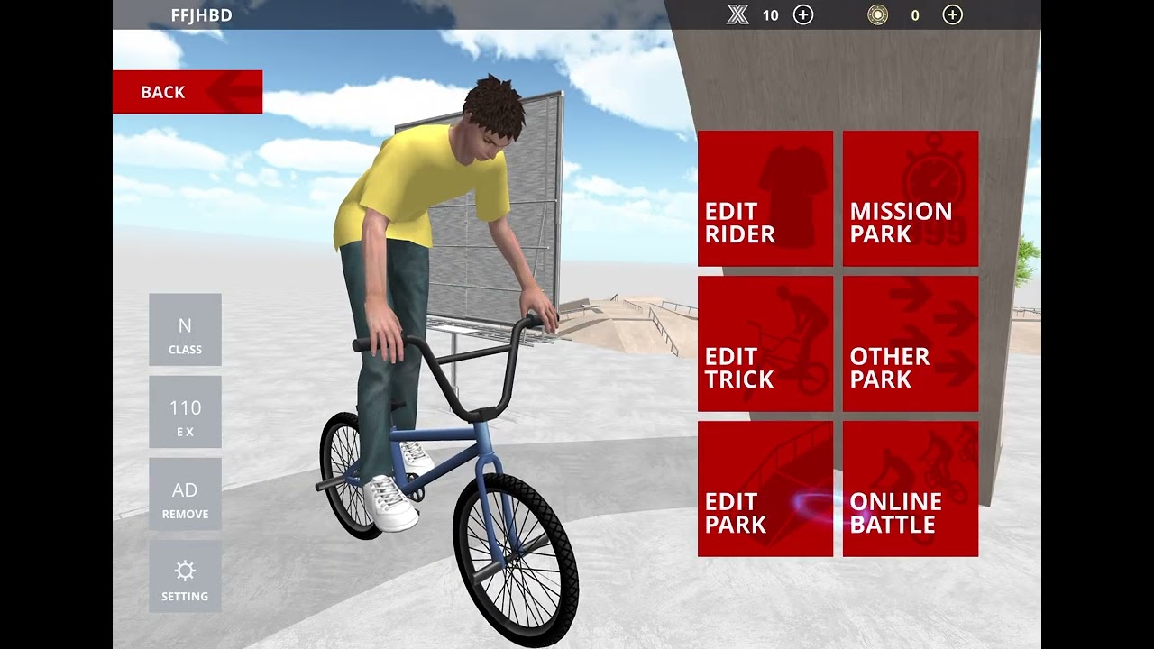 l found a new game named BMX space 