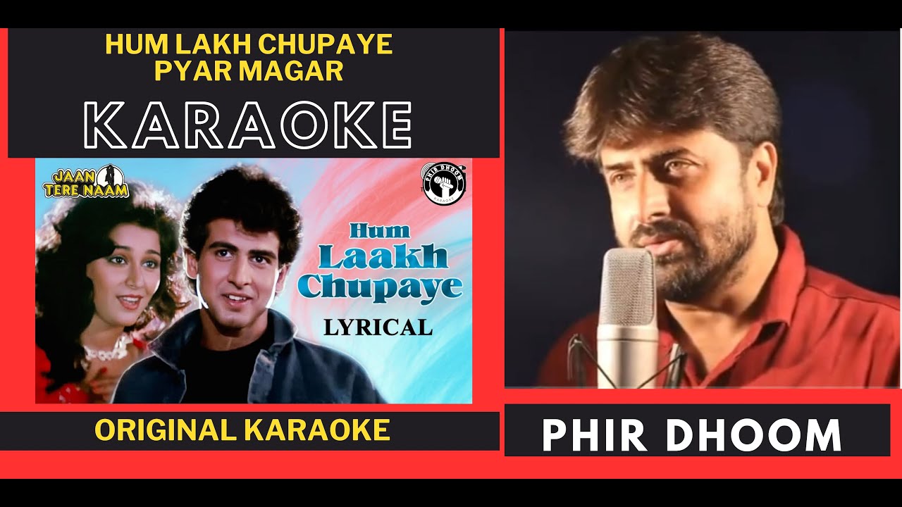 Hum Lakh Chupaye Pyar Magar Karaoke | Jaan Tere Naam 1992 | Kumar Sanu, Asha Bhosle | Nadeem-Shravan