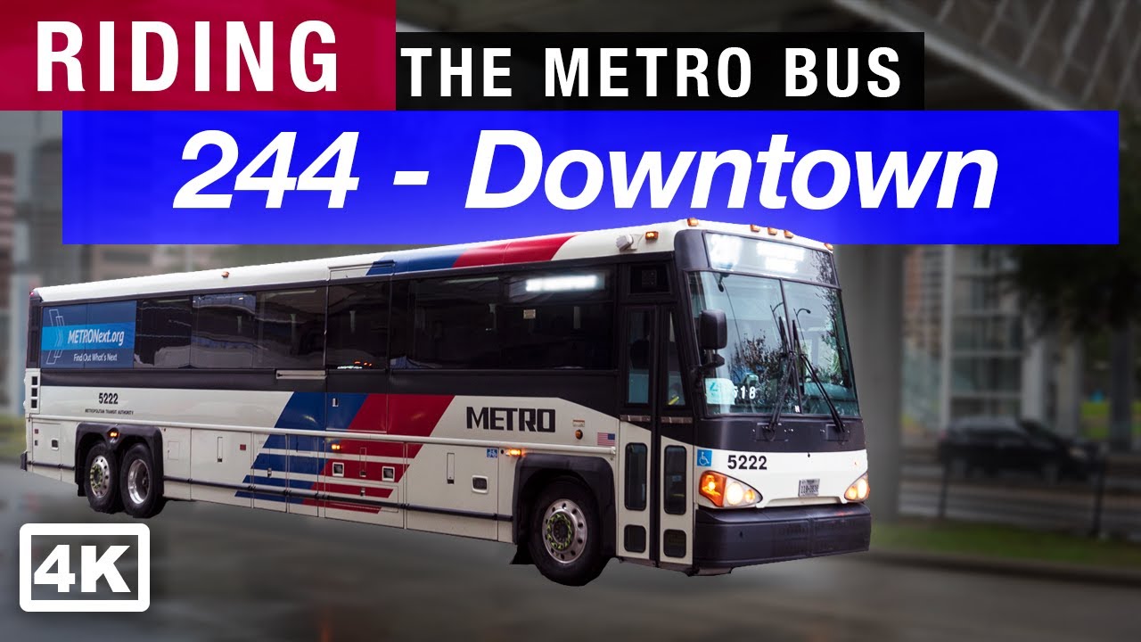 Houston, Texas, Riding METRO Bus 244, Morning Rush Hour to Downtown Houston, 4K