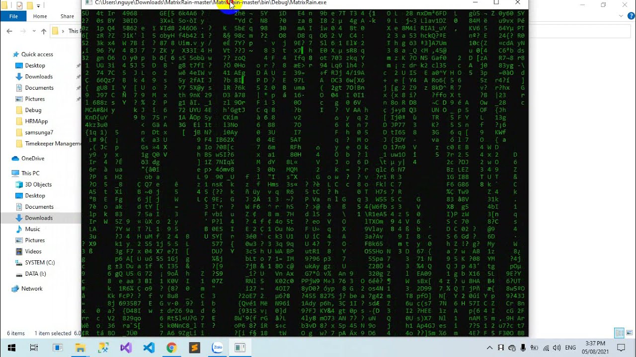 [C#]  Source code Matrix Rain Effect Console