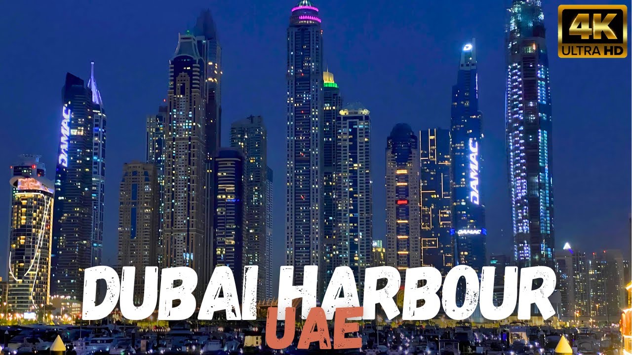 [UAE] Night Walking Tour on Dubai Harbour - 4K HDR