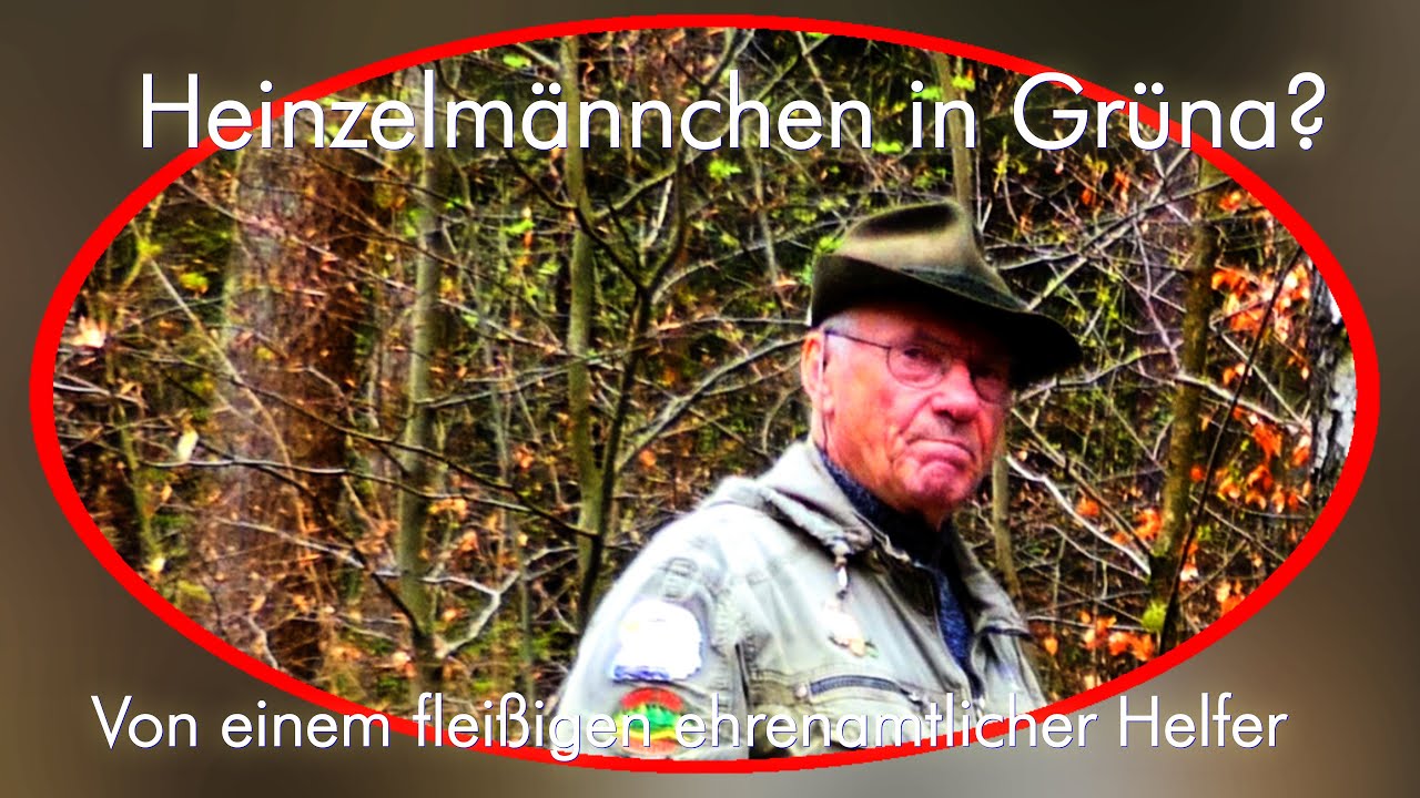 Heinzelm&auml;nnchen aus Gr&uuml;na - von einem flei&szlig;igen ehrenamtlichen Helfer - im Rabensteiner Wald