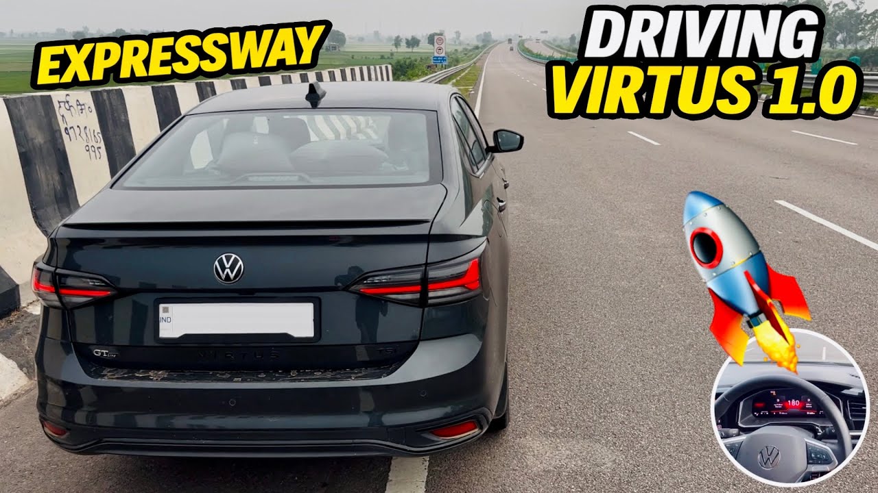 High Speed Driving Volkswagen Virtus 1.0 GTLINE on Expressway Raw 