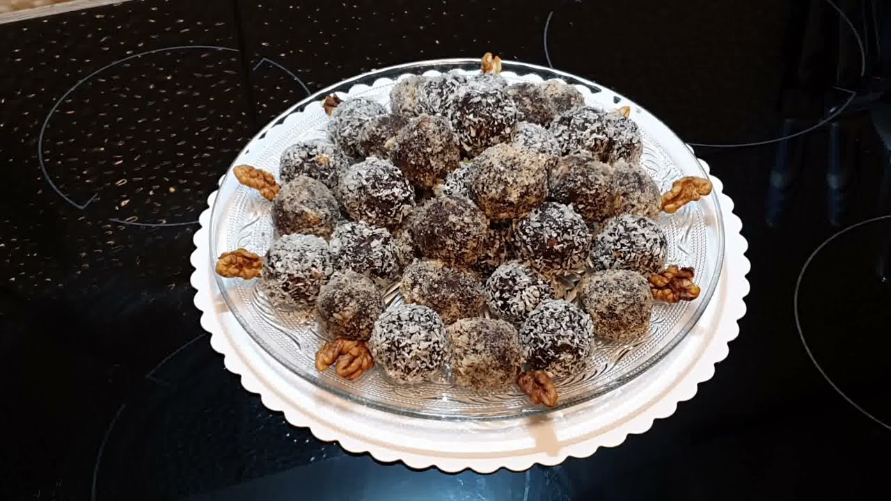 Bile de biscuiți cu nucă și cacao - Un desert rapid fără coacere