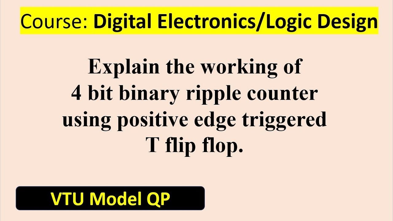 Working of 4 bit binary ripple counter using positive edge triggered T flip flop.
