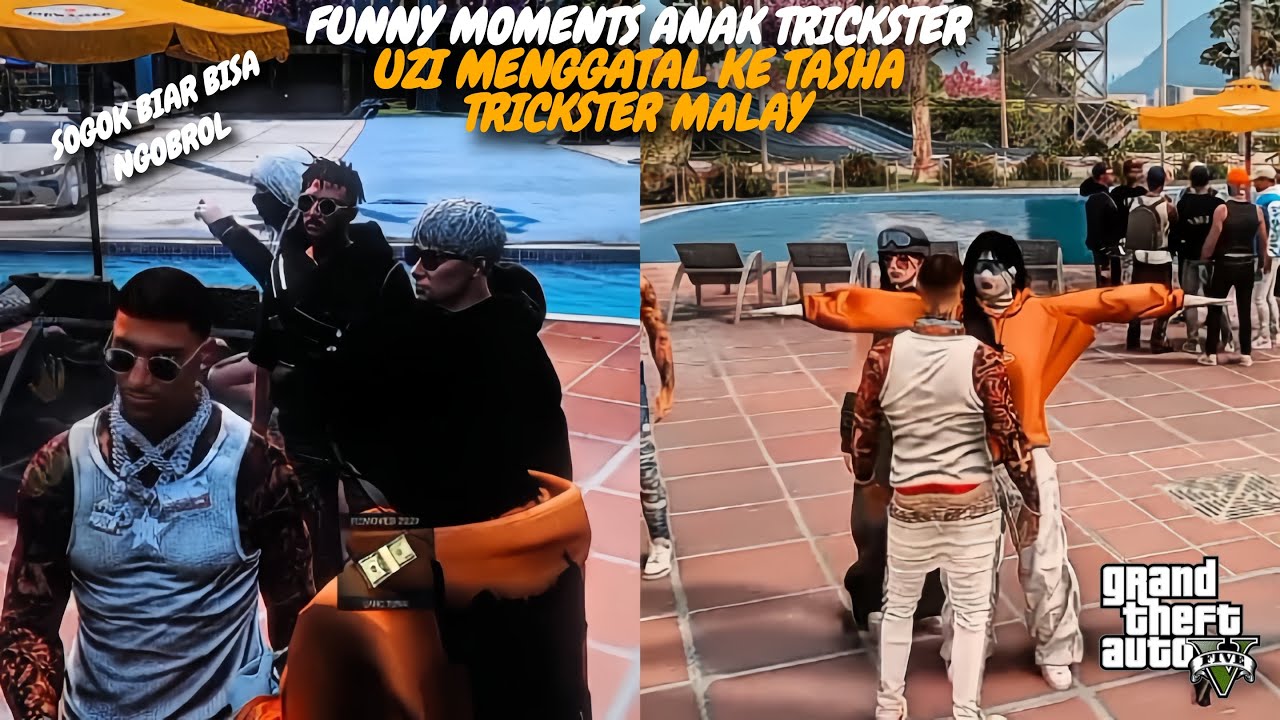 FUNNY MOMENTS ANAK TRICKSTER, UZI MENGGATAL KE TASHA TRICKSTER MALAY - GTA V ROLEPLAY