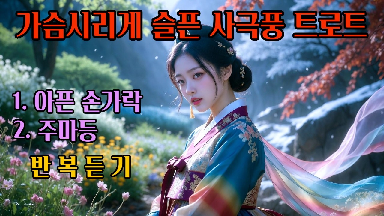 가슴 시리게 슬픈 사극풍 트로트_2곡 반복 듣기#트로트 #k-trot #감성트로트 #애절한노래 #슬픈노래 #슬픈트로트 #트로트모음 #1시간연속듣기