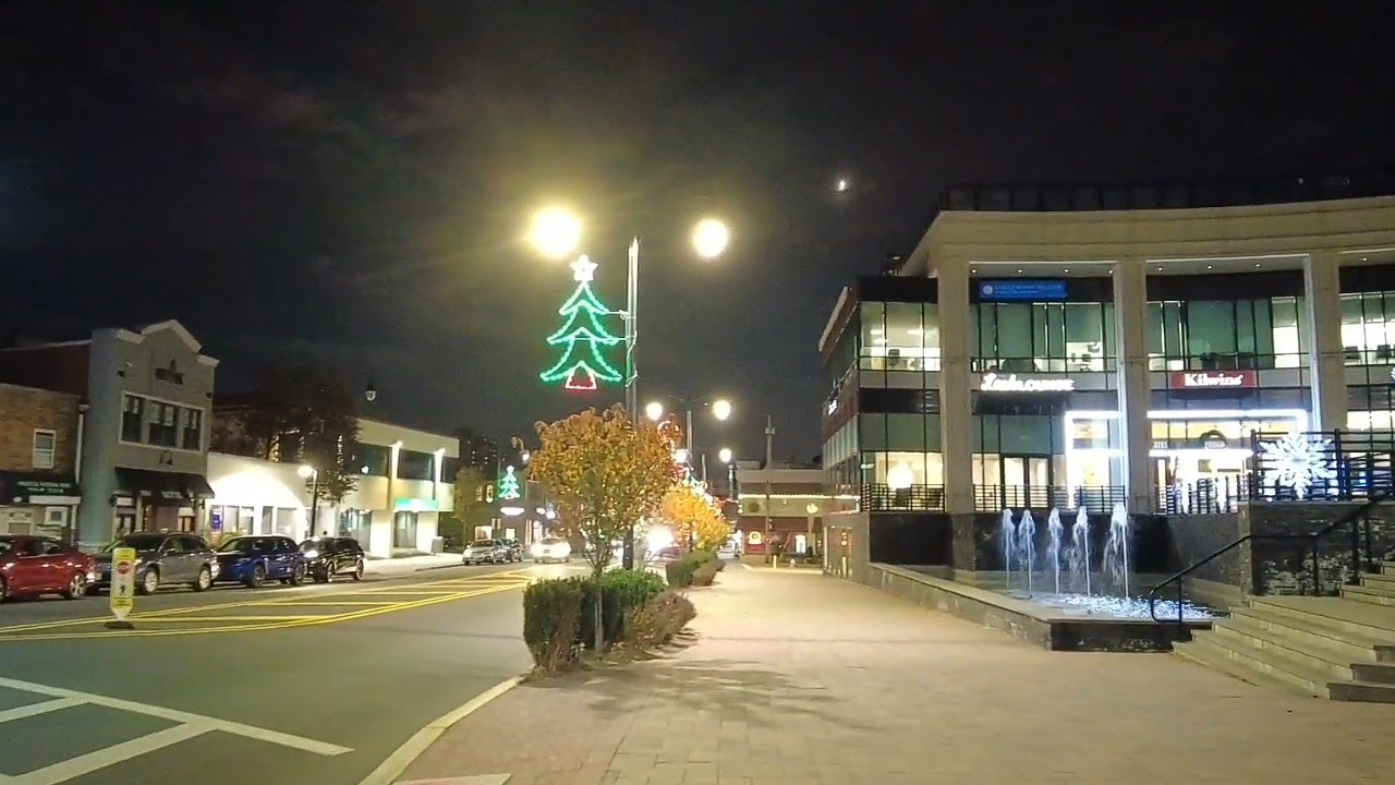 Night walk on Anderson Avenue in Cliffside Park, NJ | near Fort Lee border to Fairview border