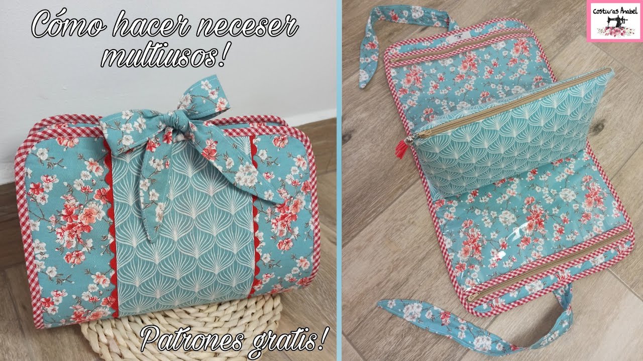 Cómo hacer un neceser multiusos 😊| Con triple compartimientos 🤯| Patrones gratis!!!