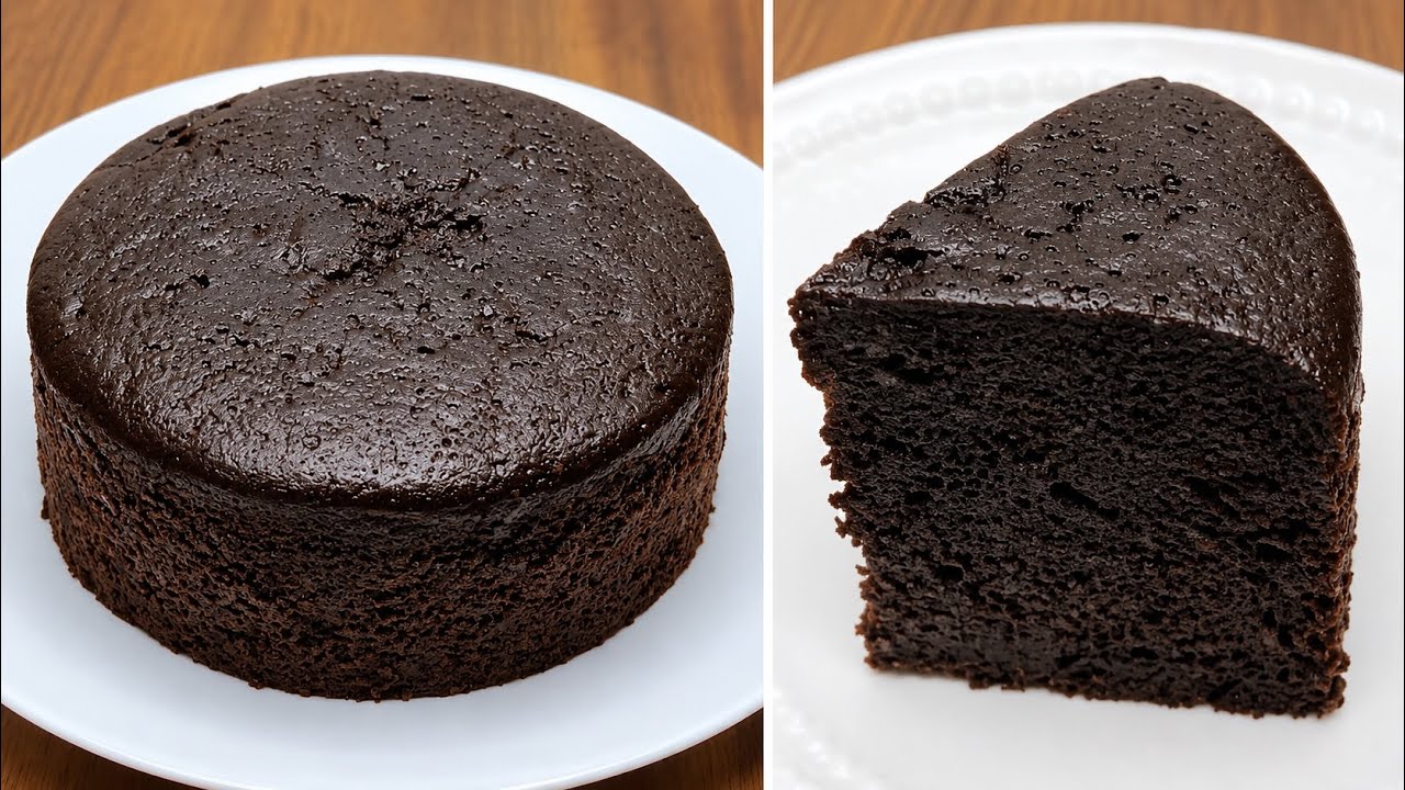 Eggless Chocolate Sponge Cake Recipe Without Oven | Basic Sponge Cake Recipe | Chocolate Sponge Cake