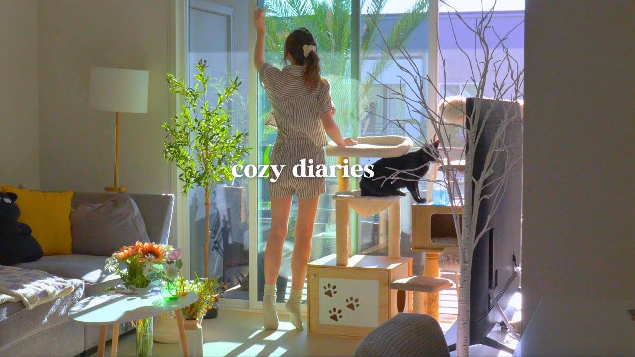 Cozy morning routine with 3 Cats & 2 Dogs🐱🍓🐶 A home full of aesthetics & slow living🍃☕️ VLOG