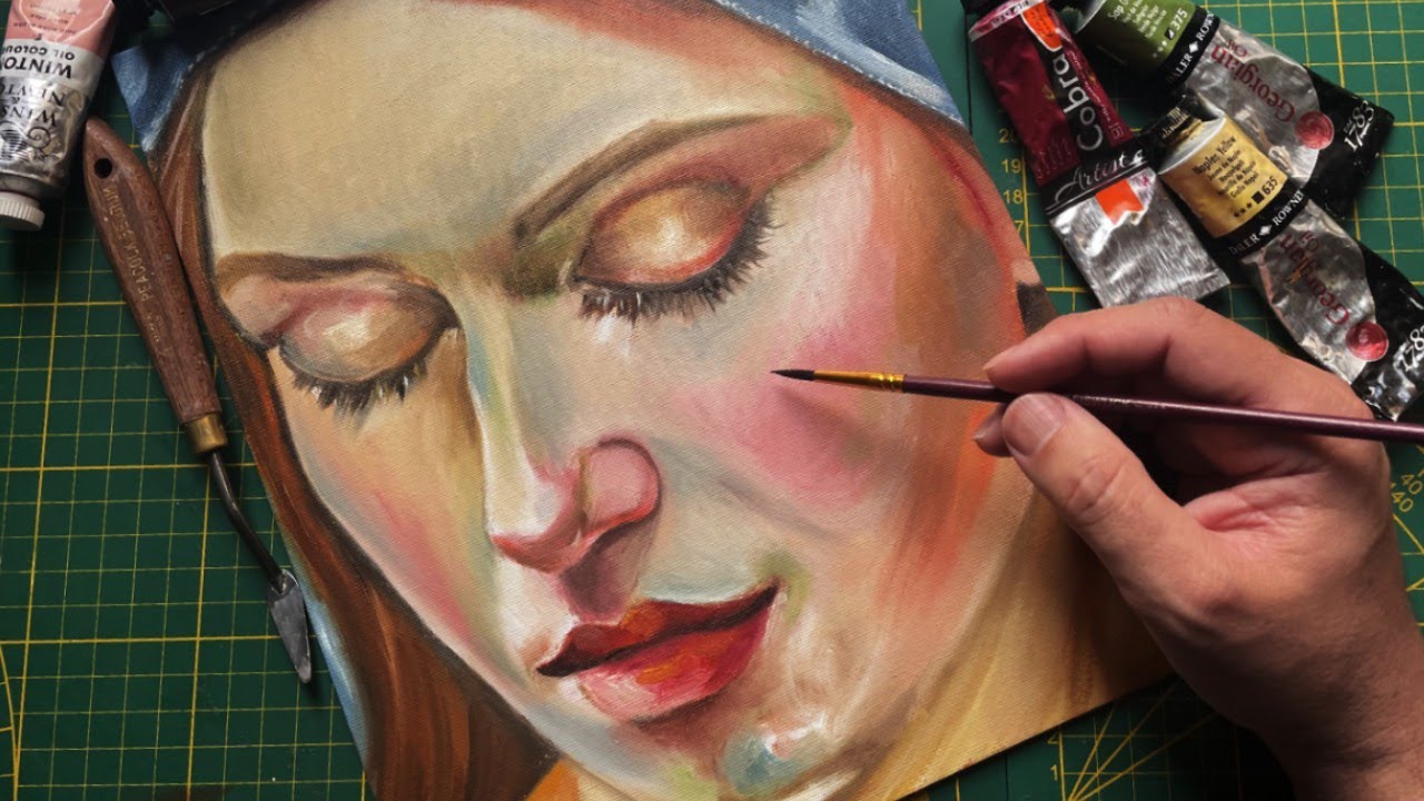 Pintando un Retrato de Hermosa Virgen -  OLEO - FACIL - RAPIDO - Alla Prima - Pintura al óleo