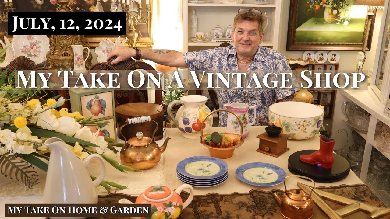 1800's Pantry Box, Asian Tapestry, Copper Teapots -