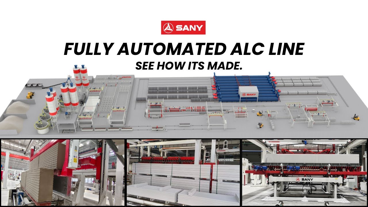 Линия по производству панелей SANY ALC: полное описание процесса