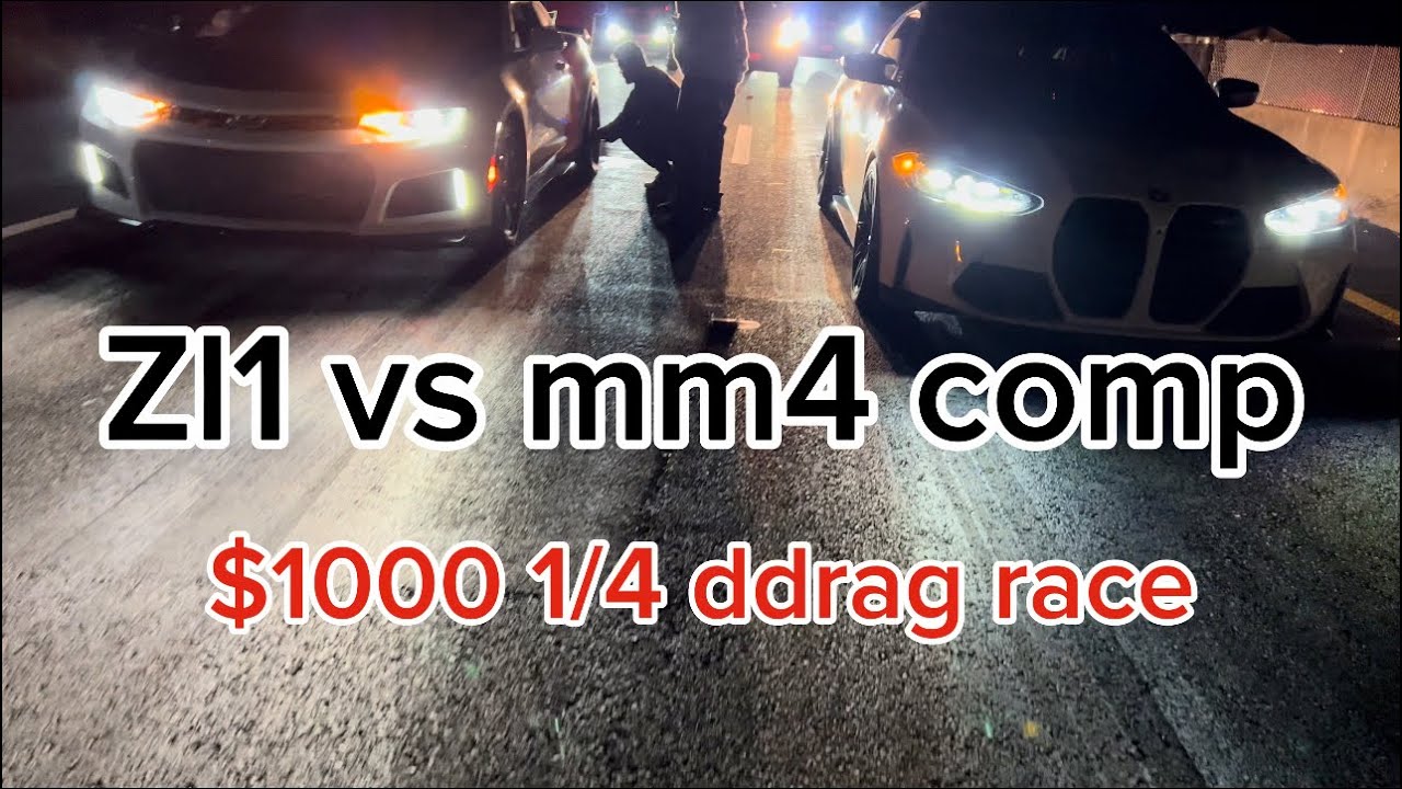 Zl1 Camaro vs BMW m4 comp 1/4 mile drag race!