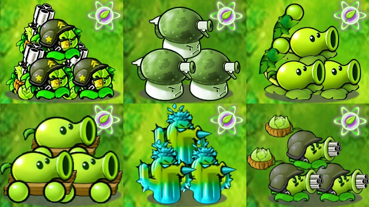 PVZ 1 Hybrid 3.4 Challenge - All Plants Green Hybrid  Vs 10 Shark Zombies. Who Will Win?