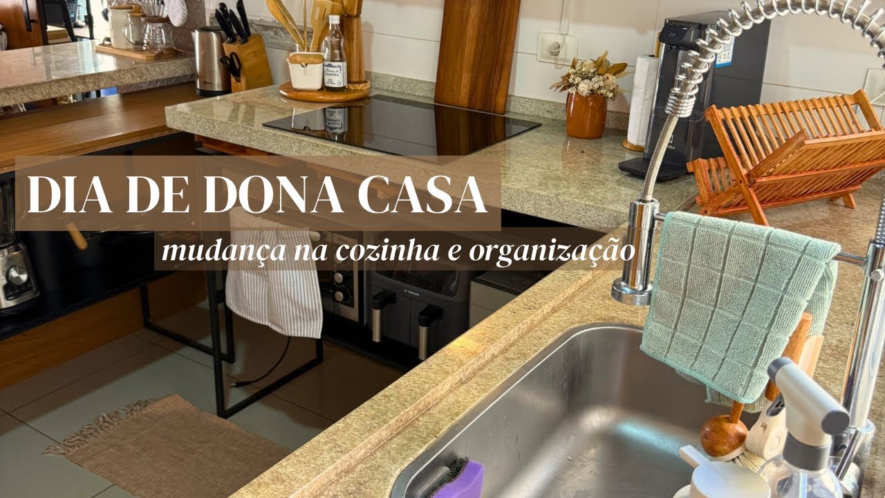🌷Dia de dona de casa e uma pequena mudança na cozinha | café, plantas e organização ✨☕️