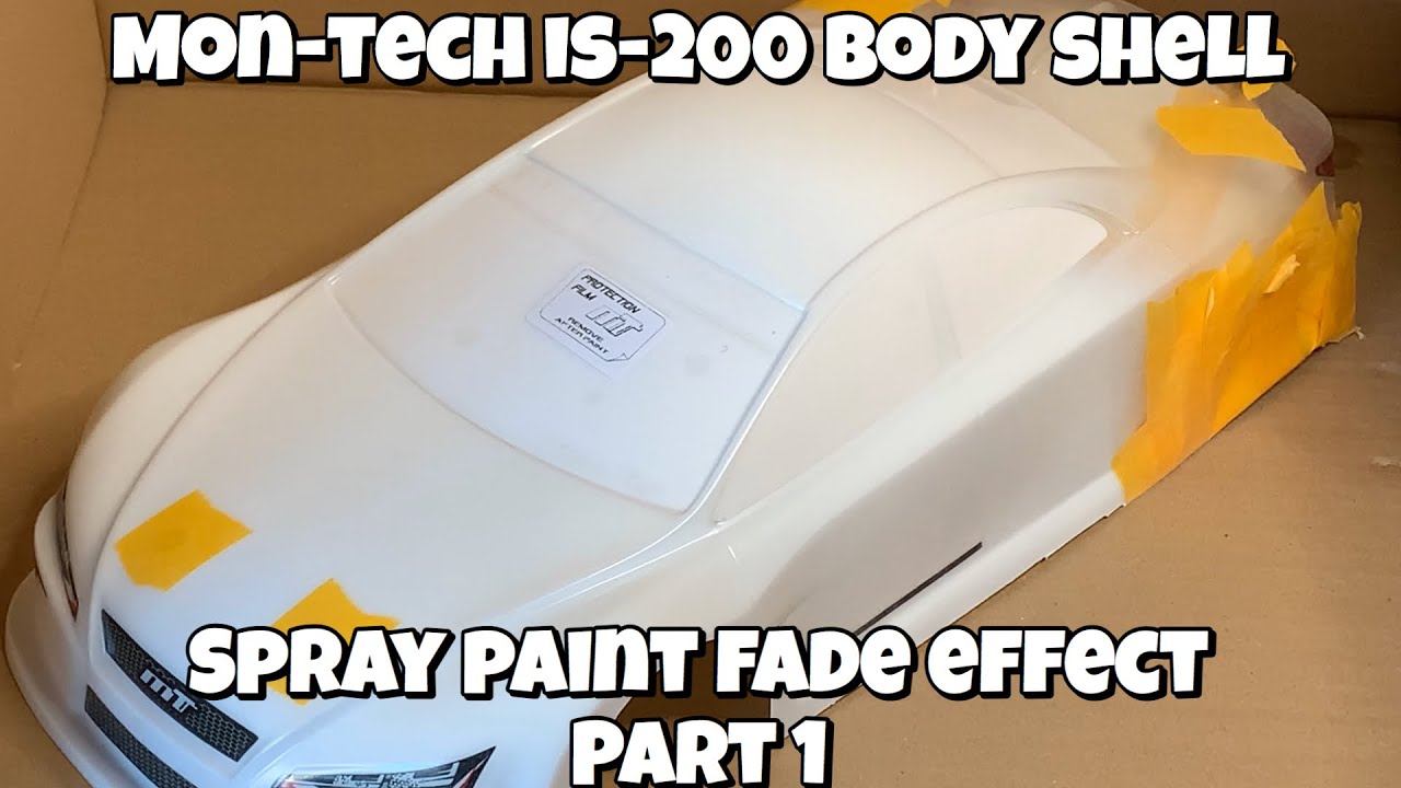 Mon-Tech IS-200, Schumacher Asphalt Pre-Cut - RC Body Shell - Spray Paint Fade Effect Part 1