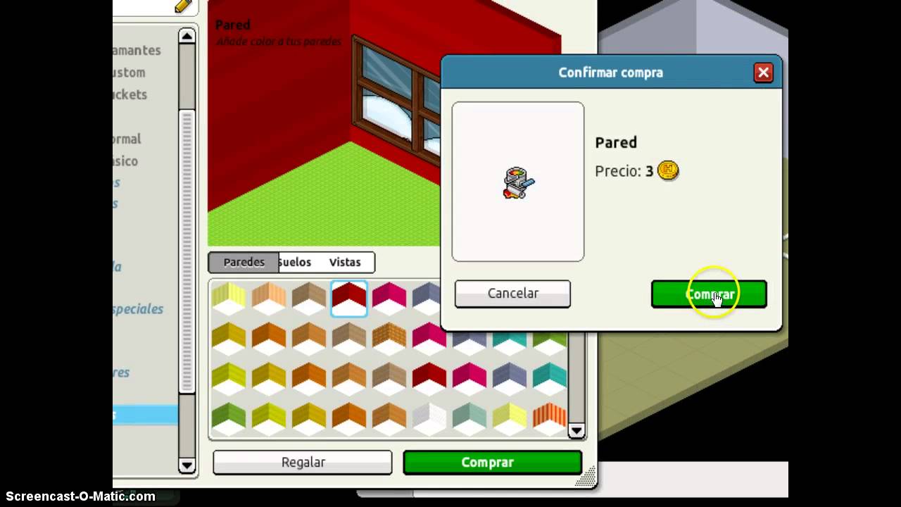 Como quitar las paredes y suelos en Habbo.
