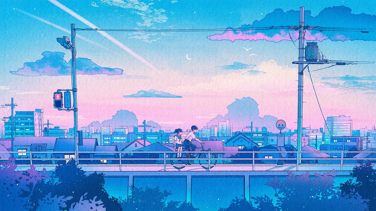 i think i'm falling for you. 🚲 anime lofi vibes
