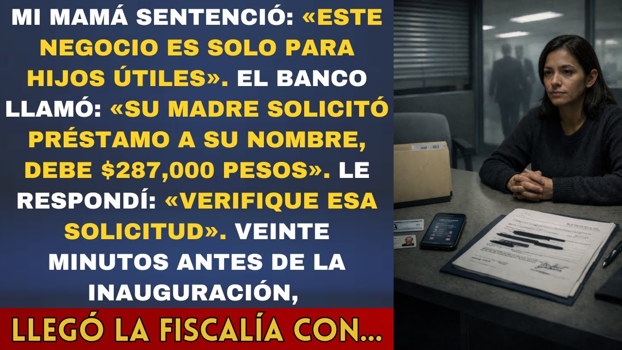 Mi mamá: 'Este negocio es solo para hijos útiles' El banco: 'Su madre solicitó préstamo a su nombre.