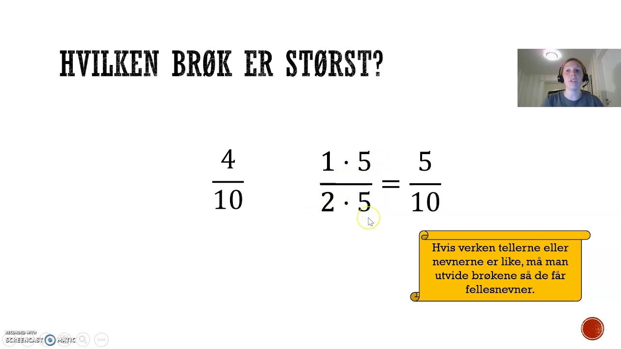 Sammenligne brøker