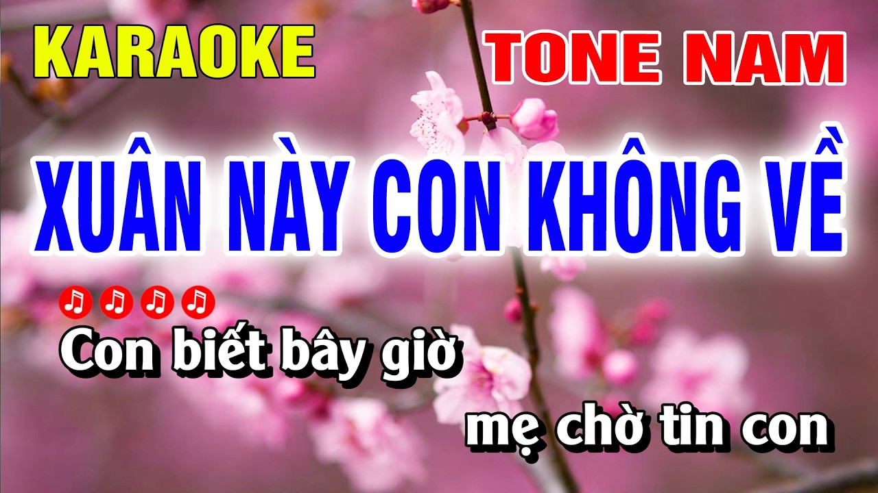 Karaoke  Xuân Này Con Không Về Tone Nam Nhạc Sống Beat Hay | Hoàng Luân
