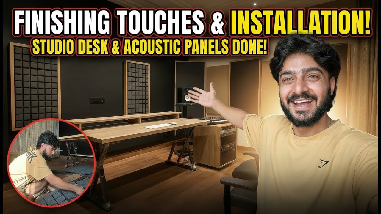 DAY 4: FINISHING TOUCHES & INSTALLATION! | Studio Desk & Acoustic Panels DONE! | Home Studio Build