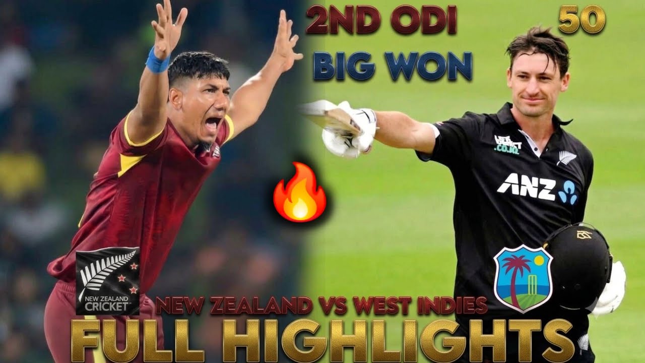West Indies Vs New Zealand 2nd ODI Match Highlights 2026 | nz vs wi