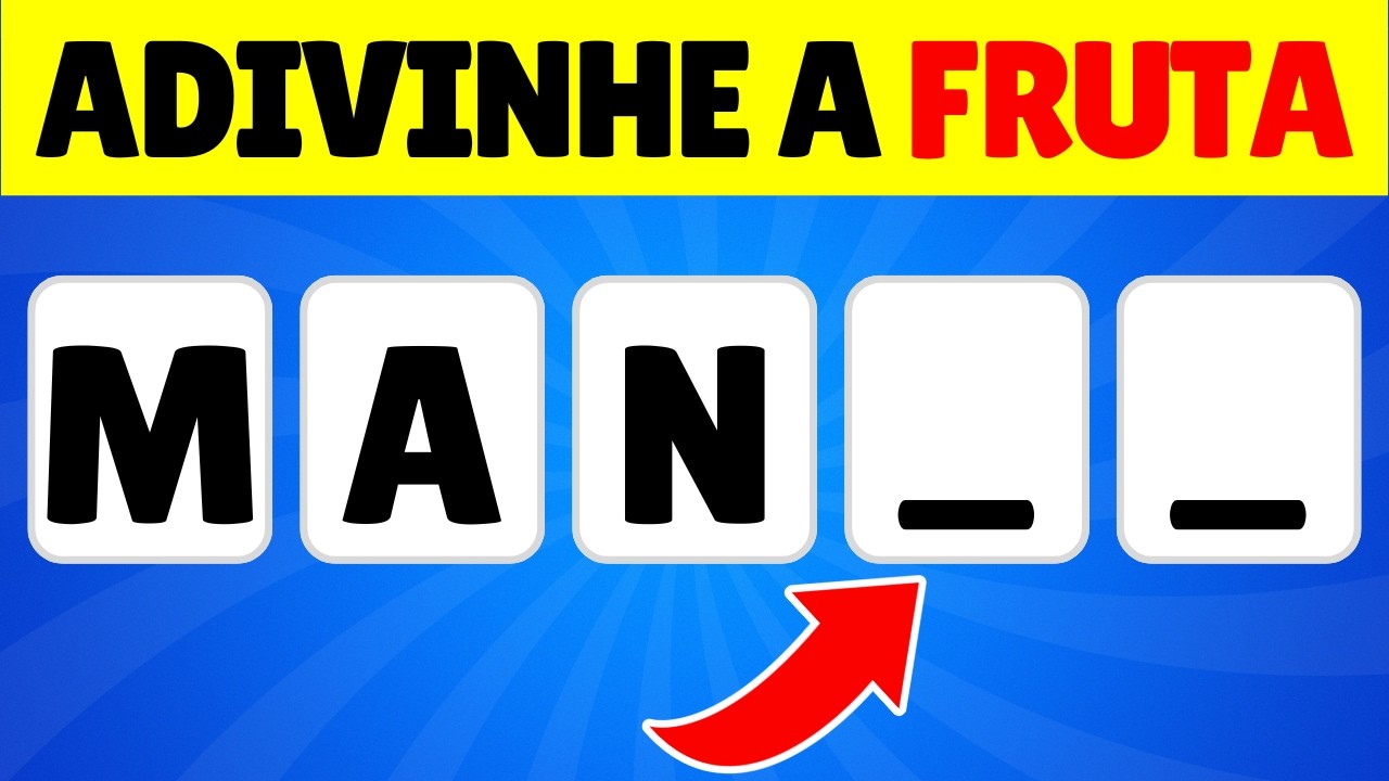 🍓 Consegue Descobrir Qual Fruta É com Letras Faltando? 🧠 | Quiz Espacial