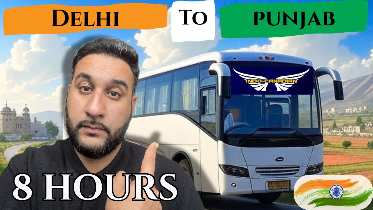🚌 Indo-Canadian | COMFORT REVIEW!! Bus Trip from Delhi Airport to Punjab Full Experience | AC Seater