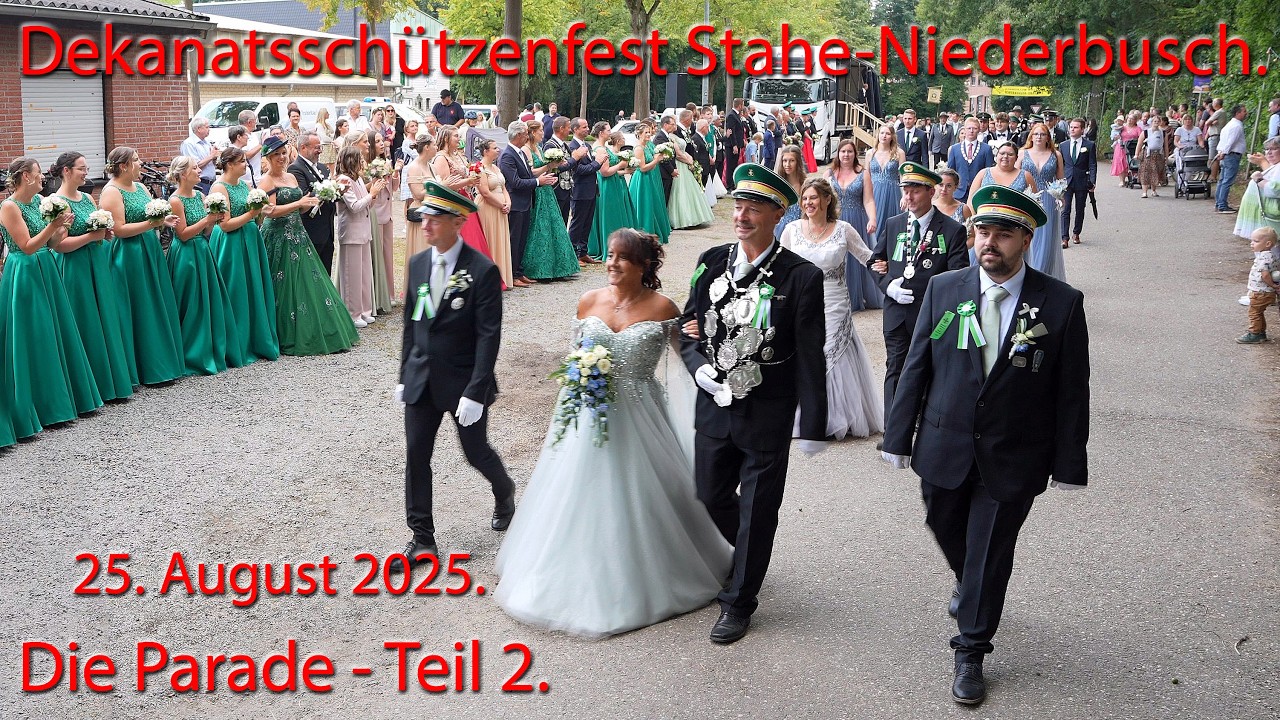 Dekanatsschützenfest Stahe-Niederbusch 2024, Parade Teil 2, Vorbeimarsch an den Majestäten, Gangelt.
