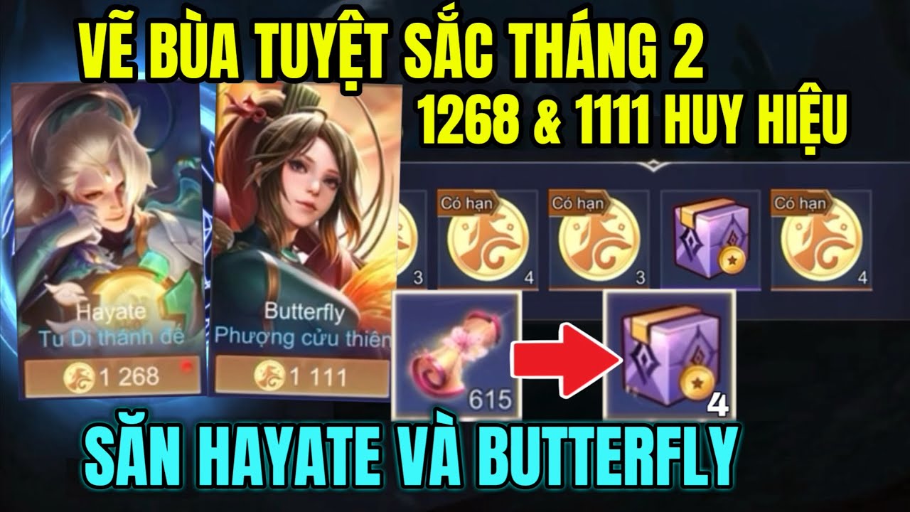 Liên Quân Dùng 600 Giấy Vẽ Bùa Tuyệt Sắc Săn Hayate Tu Di Thánh Đế Và Butterfly Phượng Cửu Thiên