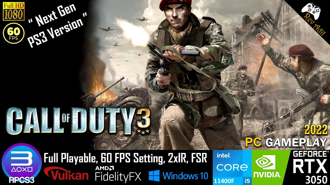 Call of Duty 3 PC Gameplay | RPCS3 | Full Playable | PS3 Emulator | 1080p60FPS | 2022 Latest