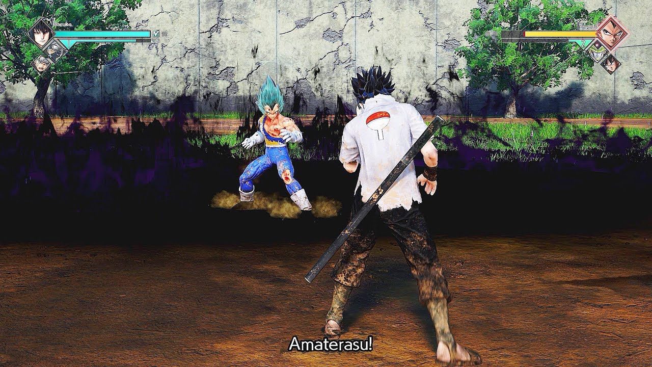 JUMP FORCE - Rinnegan Sasuke vs SSB Vegeta Gameplay