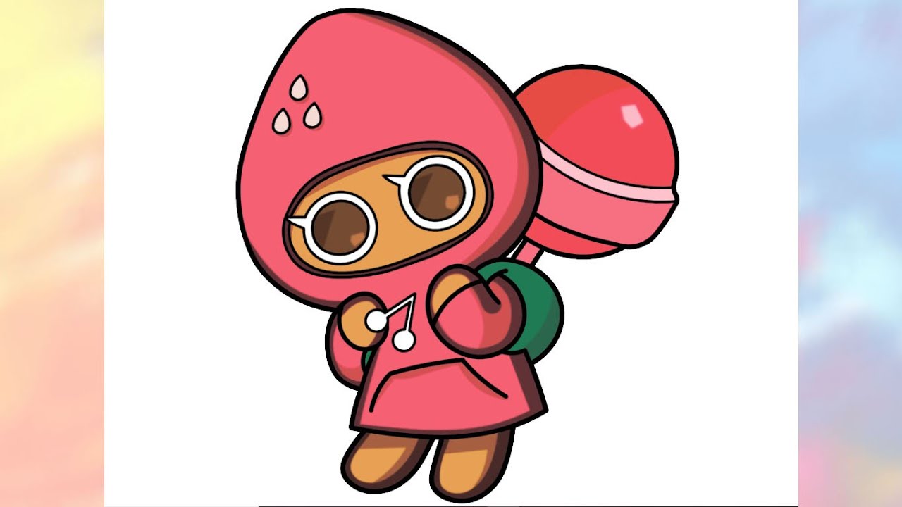 How to Draw and Coloring Strawberry Cookie from Cookie Run: Kingdom