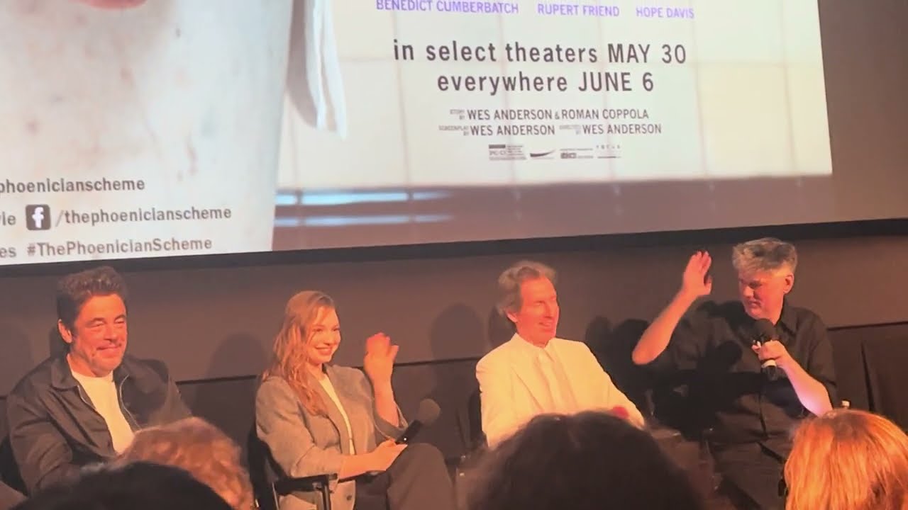The Phoenician Scheme Q&A w/ Wes Anderson, Benicio del Toro & Mia Threapleton @ Angelika 5/30/2025