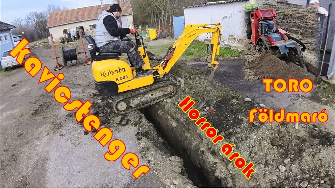 Mire képes a BANÁN KANÁL? - Erősáramú földkábel árkolás - Kubota K008