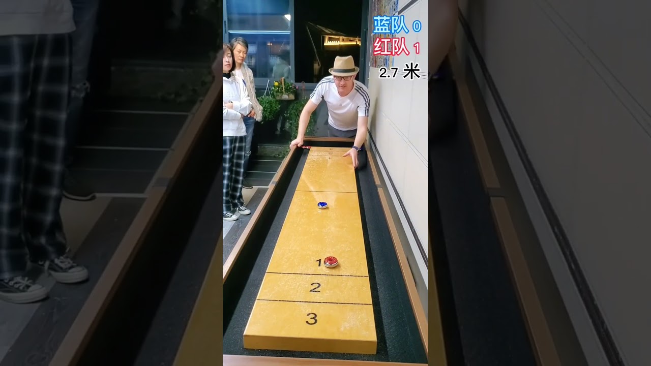 hit theirs and keep yours on the table #shuffleboard #sports