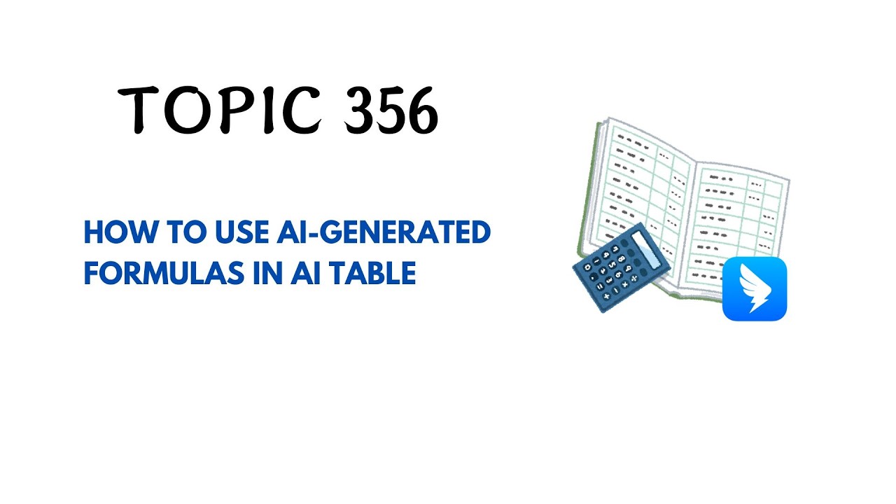 DINGTALK TOPIC 356 : HOW TO USE AI GENERATED FORMULAS IN AI TABLE